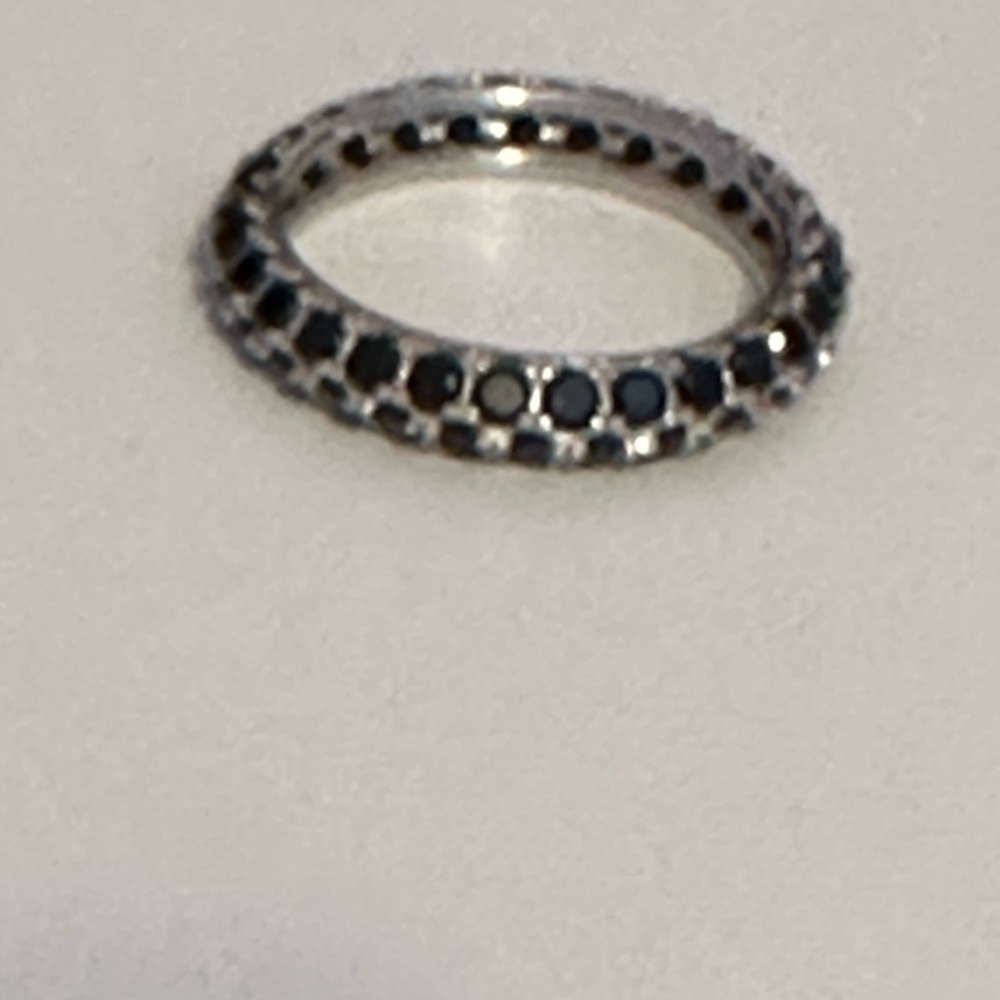 Silver Ring with Black Stones